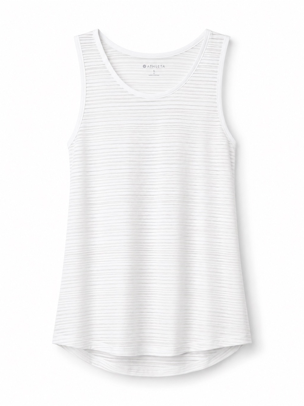 Athleta White Sheer Lightweight Tank Top Medium Sleeveless Flowy Athleisure